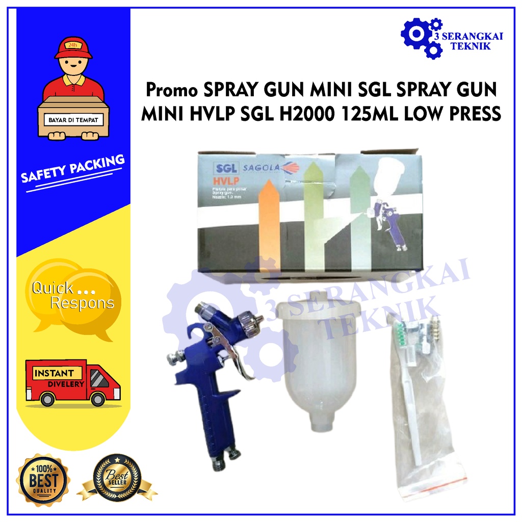 SPRAY GUN MINI SGL SPRAY GUN MINI HVLP SGL H2000 125ML LOW PRESS