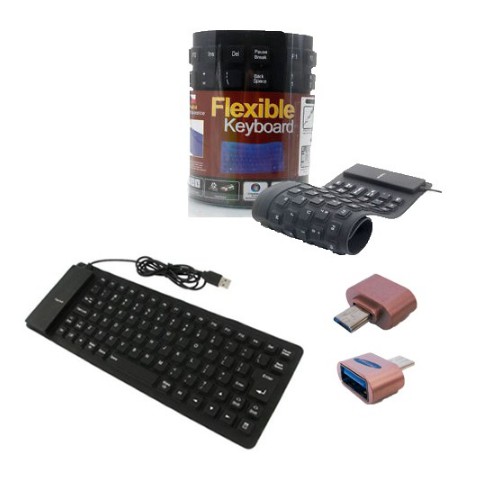 Trend-Keyboard USB Flexible Mini + OTG Type C to USB 2.0