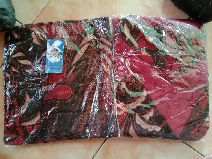 Couple Gamis Batik Putri Malu ,sarimbit Batik  Kombinasi Velvet