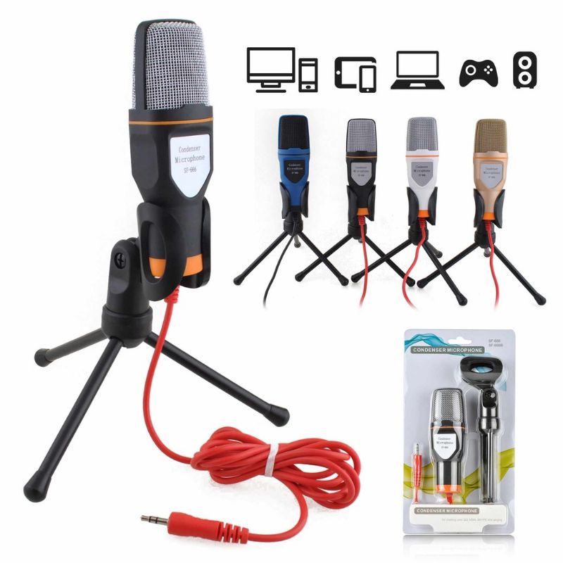 Original Mic Kondenser // Microphone Fleco Free Tripod Untuk Zoom Dan Meeting