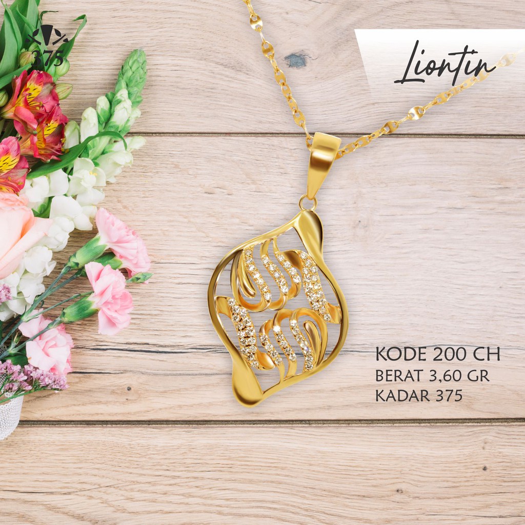 TM375 LIONTIN SIMPLE ELEGANT EMAS ASLI KADAR 375