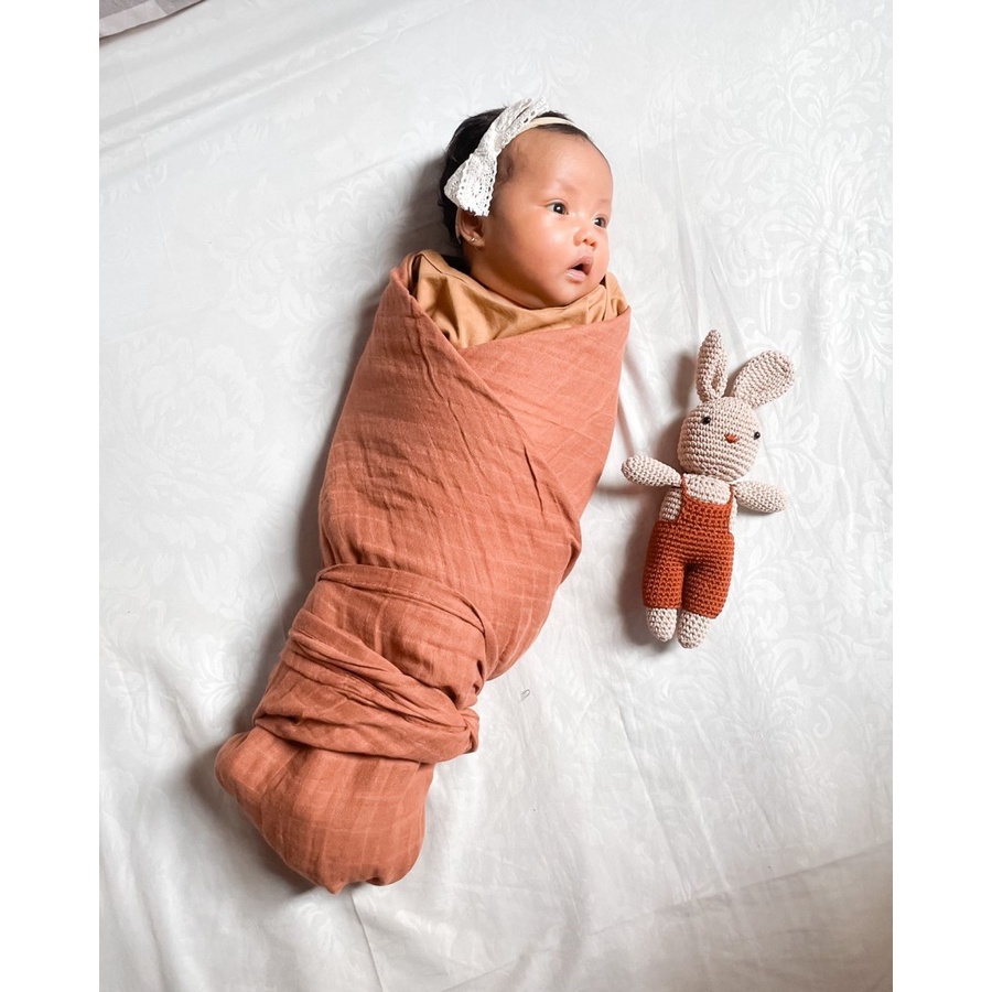 Baby Cotton Muslin Blanket - Swaddle Plain | Bedong Muslin