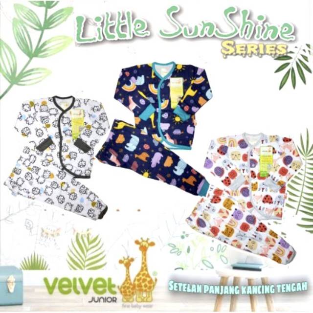 Velvet junior 3 set baju bayi new born little sunshine