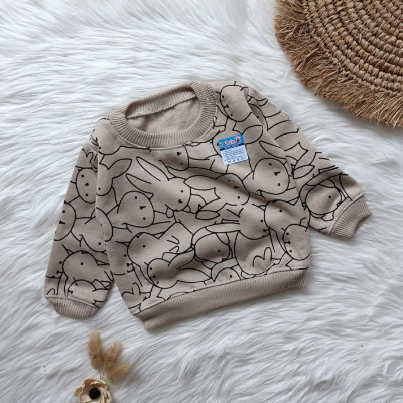 Sweater jaket bayi fleece motif the rabbit 3-12 bulan