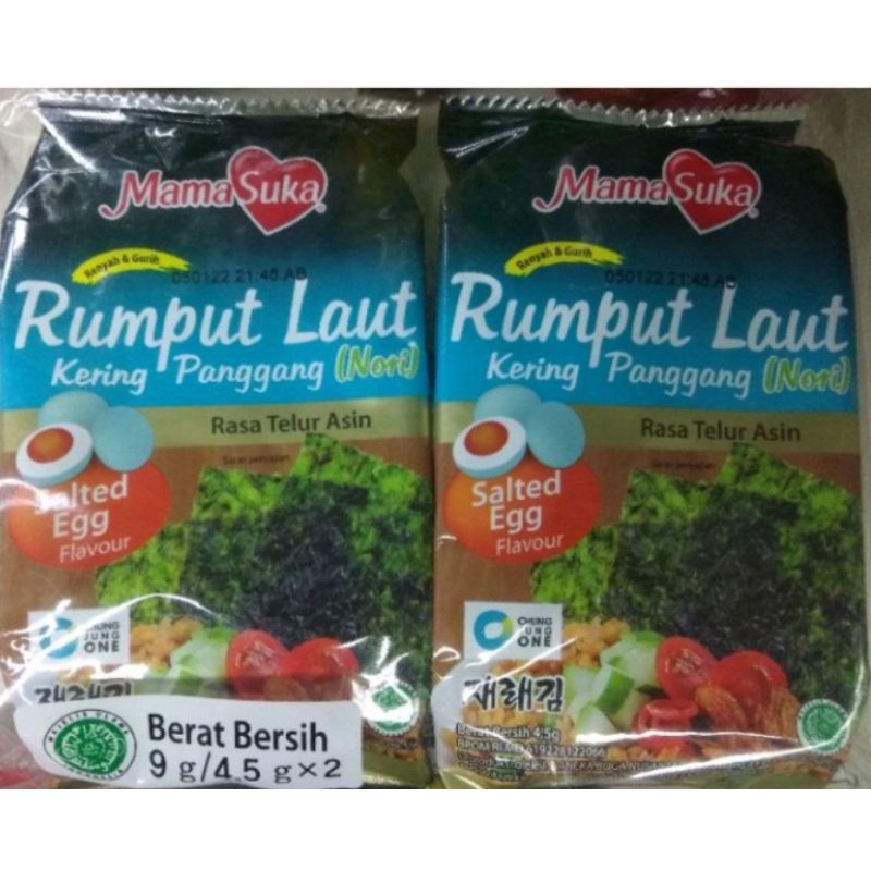 

Mama Suka Rumput Laut Rasa Telur Asin dan Sapi Panggang Isi 2 Pack