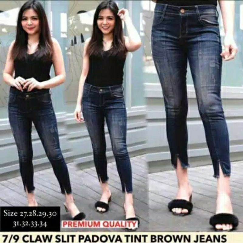 MURAH LEBAY OKINA CELANA JEANS WANITA 7/9 BELAH // JEANS CAKAR TULANG BELAH