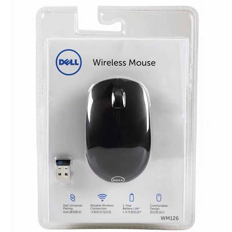 Dell WM126 Original Optical Mouse Wireless DELL BLUETOOTH MOUSE WM 126 - HITAM 2.4 GHz Wireless