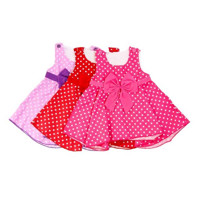 Dress Polkadot Bayi/Baju Bayi Perempuan/Gaun Bayi/Terusan Bayi