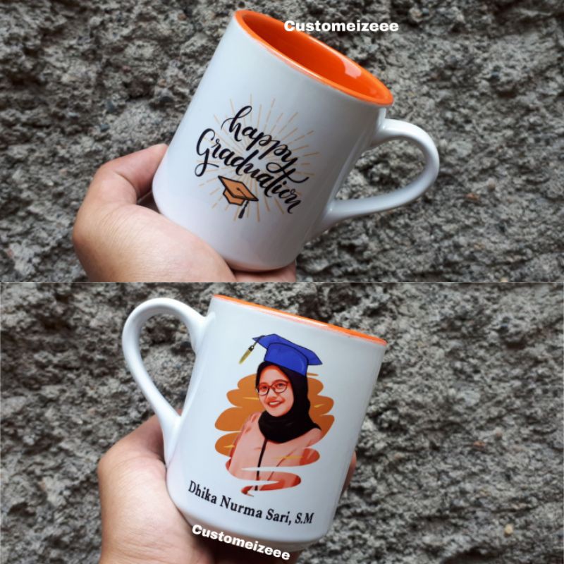 Kado Wisuda Hampers Mug Wisuda Custom Sablon Design Bebas Shopee Indonesia 3678