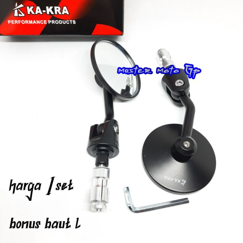 Spion jalu tracker Universal gagang bengkok Modifikasi spion jalu bulat kaca cembung ka-kra