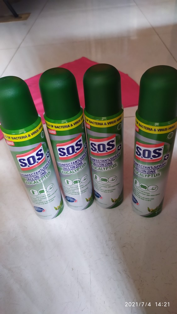 Sos Disinfectant Spray All In One Eucalyptus 250 Ml/sos Disinfektan Spray 250 Ml Terlaris