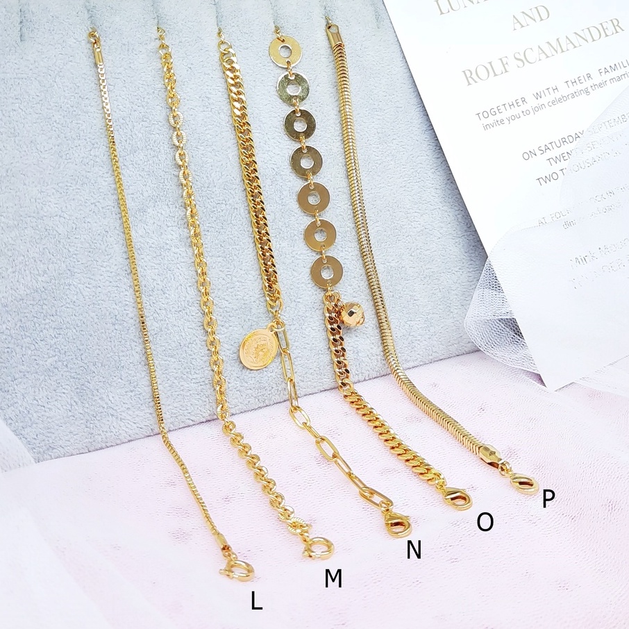 Gelang Wanita Xuping Sisik Naga Premium Rantai Polos Lapis Emas - BB391