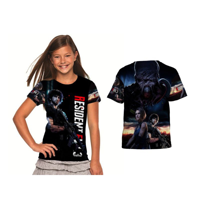 Kaos anak tshirt baju Resident evil 03 L/P Costum fullprint