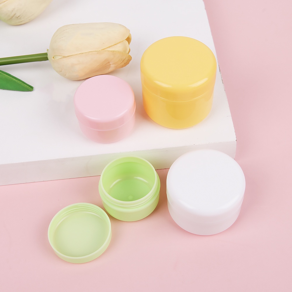 Warna-warni Untuk Kemasan Travel Kosmetik Travel Lotion Wajah Portable Bulat Round Aksesoris Cream Jar Botol Isi Ulang Sub-packing Box Multi Ukuran Reusable