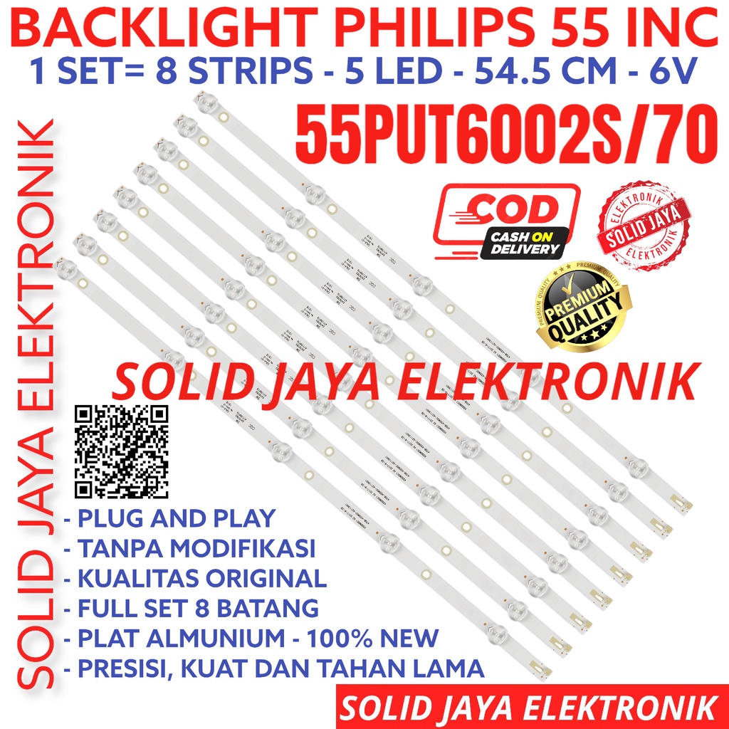 BACKLIGHT TV LED PHILIPS 55 INC 55PUT6002 55PUT6002S 70 55PUT LAMPU BL 5K 6V 55PUT6002S/70 INCH IN