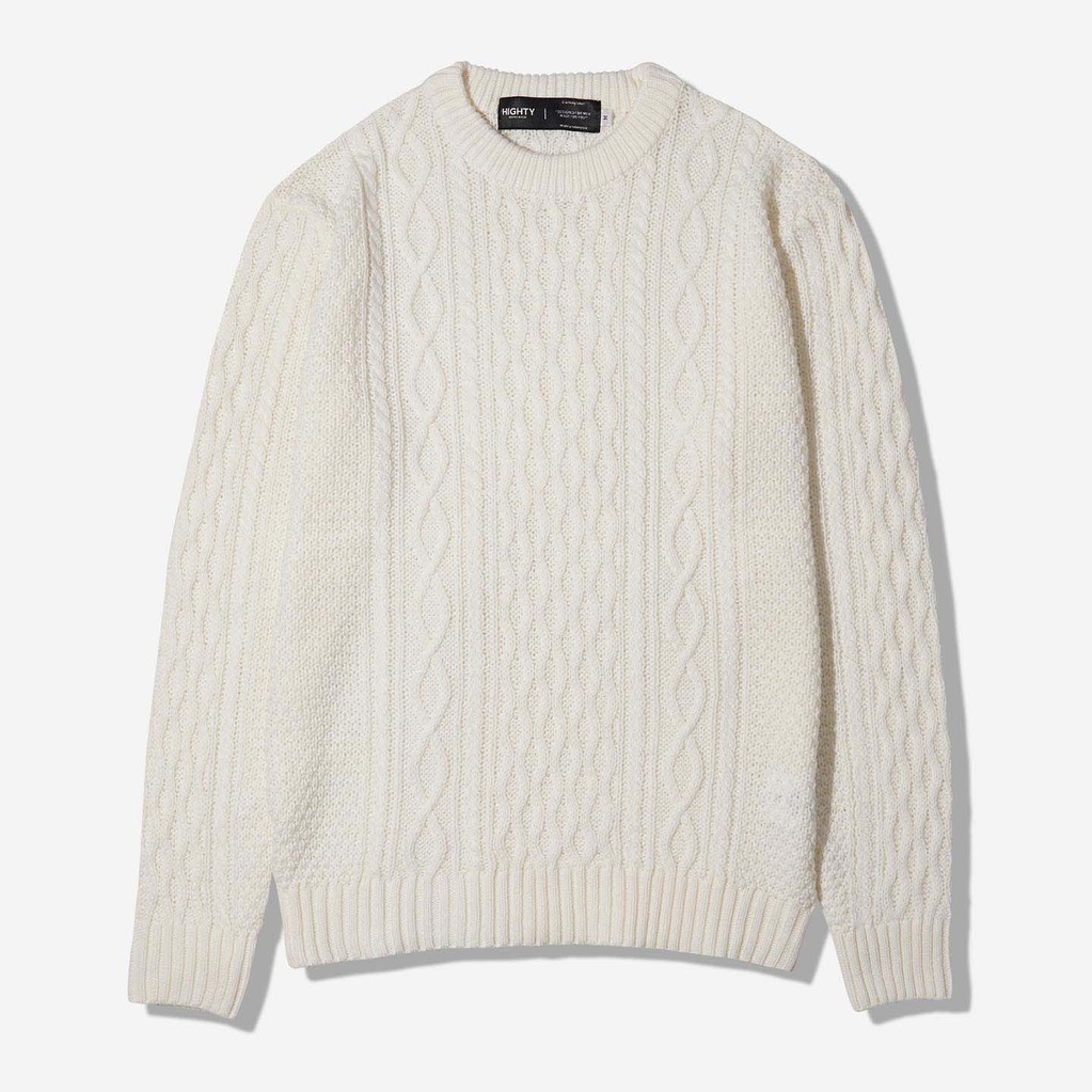 HIGHTY Off White Cable-Knit Sweater