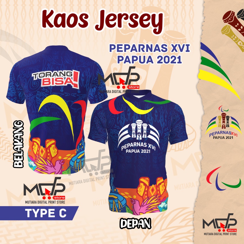 KAOS JERSEY PEPARNAS XVI PAPUA C PON PAPUA 2021 MDPRINSTRORE
