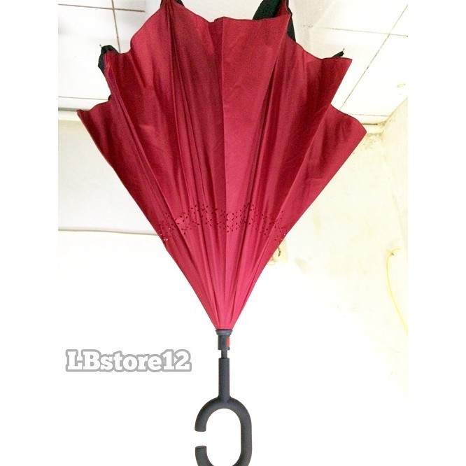 Kazbrella Payung Terbalik Gagang C / Reverse Umbrella / Payung Modern