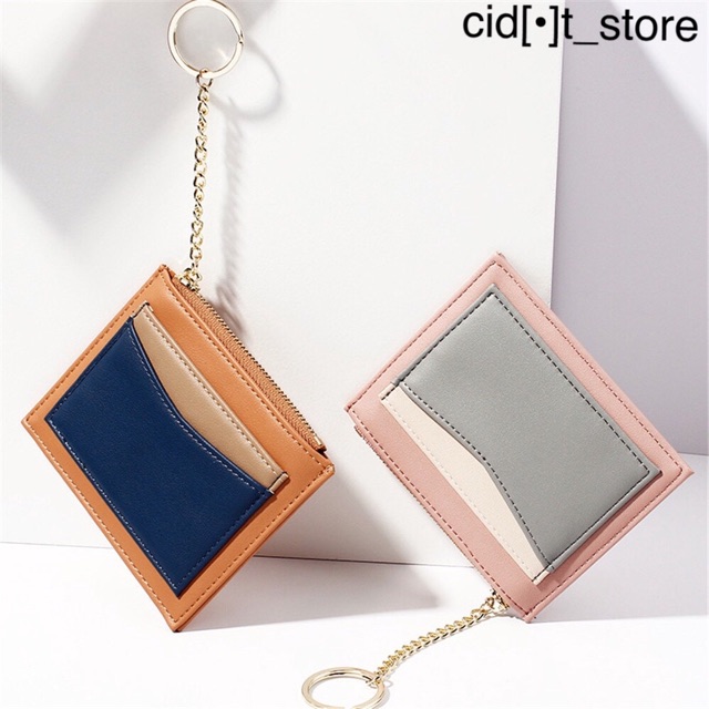 Card Holder Candy Pasttel Murah / dompet Kartu Mini Korean Style Warna Pastel Free Asesoris Ring &amp; Chain