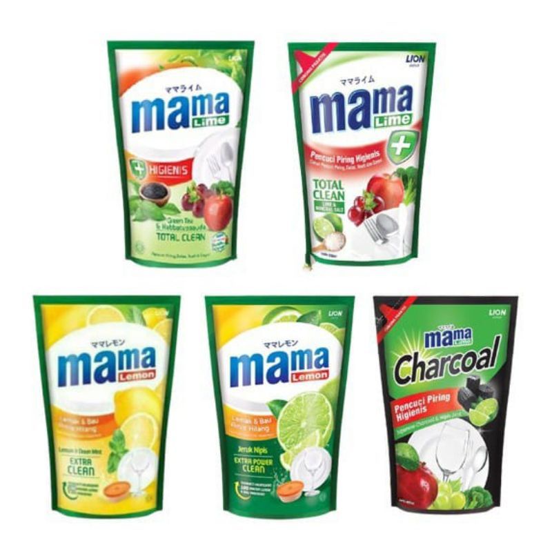 Mama lemon 780ml sabun cuci piring jeruk nipis/greentea/charcoal/mineral salt