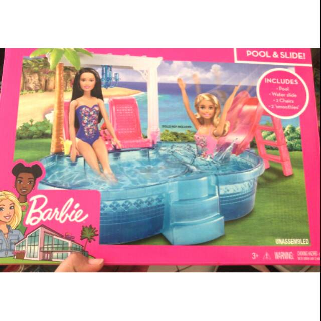 barbie pool with slide