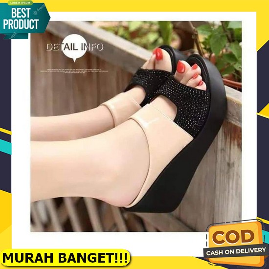 Wedges Wanita Terbaru Murah Wadges Kekinian Wegdes 2022 Import Weges Sandal Wajes Wages Cewek Wedges