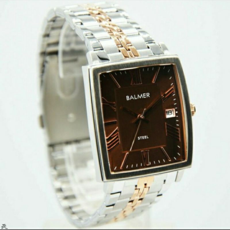 JAM TANGAN BALMER B.7966 KOTAK ORIGINAL Silver Brown Garansi Resmi