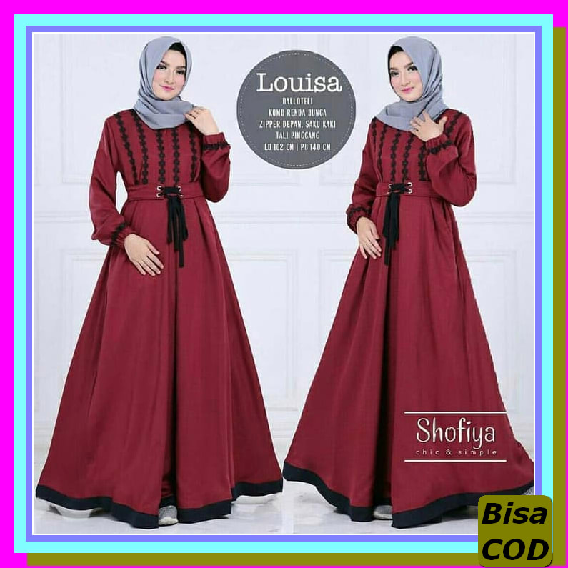 Aneka Baju Syari Setelan Jilbab New Trend Syar I Krudung Set Sya JC518 Baju Pakaian Wanita Gamis Hi