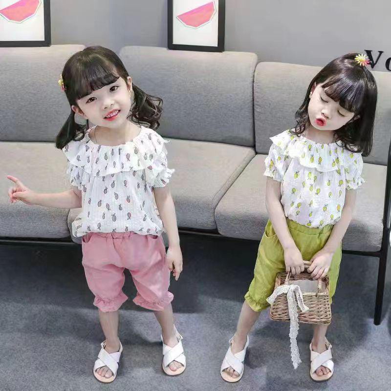 BARU! LIK010 - 2in1 Setelan Bayi Cewe Fashion Lucu Pergi Jalan Santai