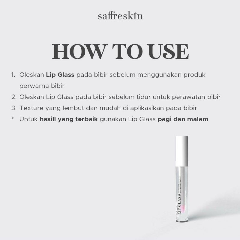 Saffreskin Premium Saffron Lips Gloss Bening Vitamin Bibir Serum Bibir BPOM Kosmetik Bibir Lip Gloss