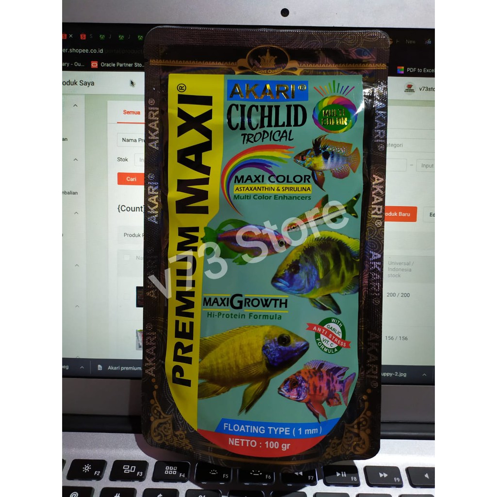 AKARI PREMIUM MAXI CICHLID - TROPICAL FISH, FLOATING (1 mm)100gr