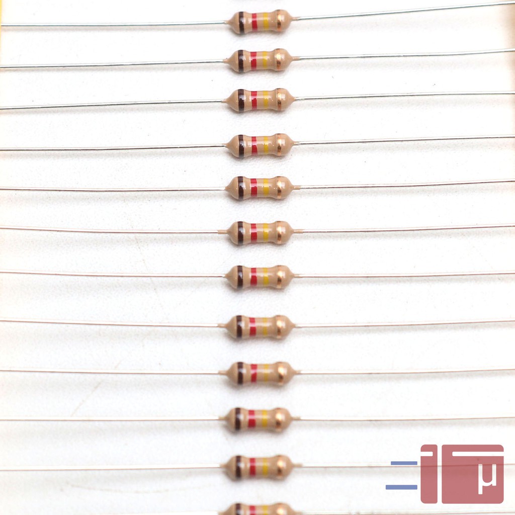 x10 Resistor 120K 1/4W Karbon 5% Taiwan Kaki Tembaga