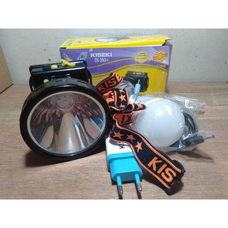 TERBARU-HEAD LAMP / SENTER KEPALA KISEKI CK-393+ BONUS CHARGER+BONUS LAMPU | KISEKI CK-393+ 50 WATT BATERAI 9900mAh | FMS