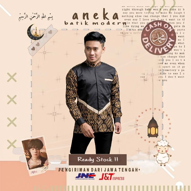ATASAN BAJU MUSLIM PRIA LENGAN PANJANG BAJU KOKO BATIK PARANGKUSUMO S M L XL LEBARAN KONDANGAN IED H