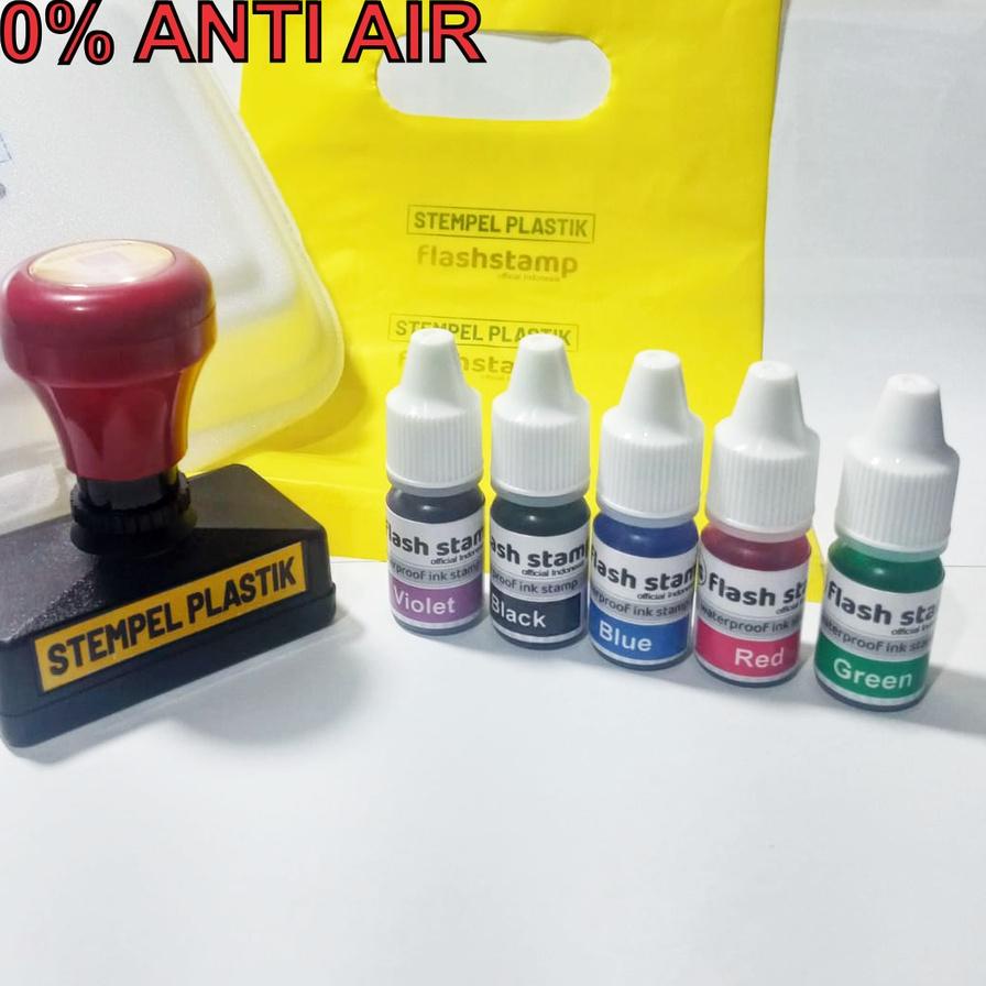 

♣ Stempel Plastik Kemasan & Sterofoam Anti Luntur / Waterproof Otomatis include tinta 1/2 botol bisa 2 warna Langsung Order