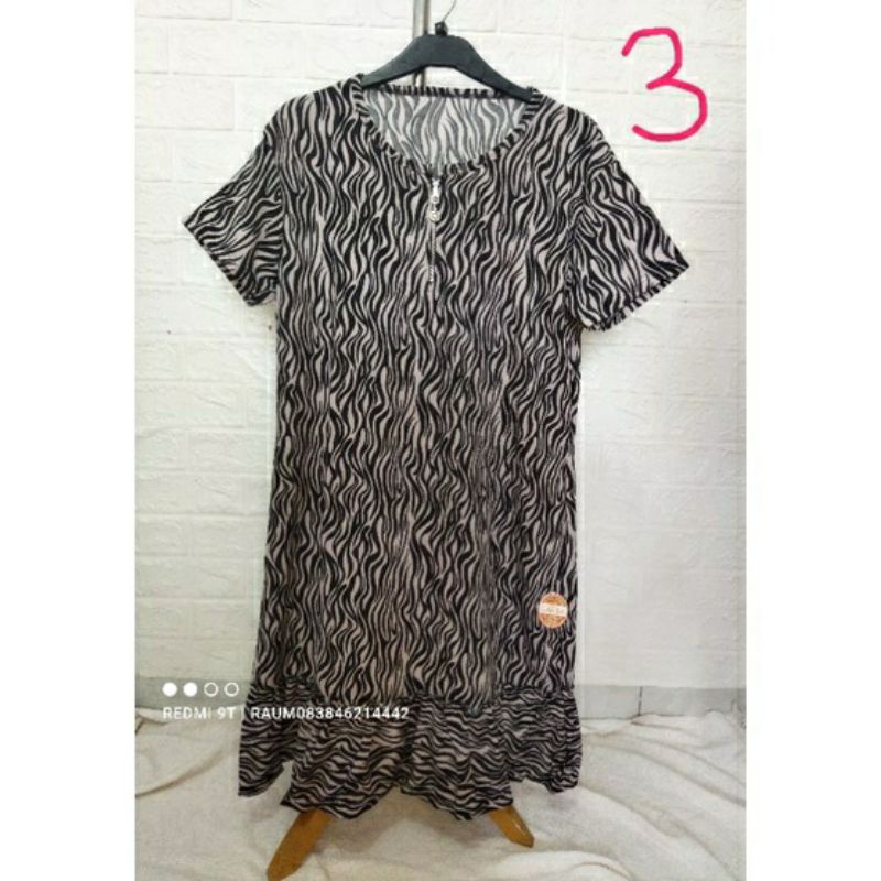 Daster Rempel JUMBO Ld 120cm Busui Midi Dress Ruffle Resleting Depan Premium Daster Rempel Homey Gam