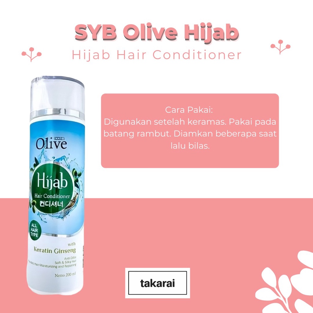 [COD] SYB Olive Hijab Paket 2in1 Conditioner + Shampoo Perawatan Rambut Khusus Wanita Berhijab - BPOM