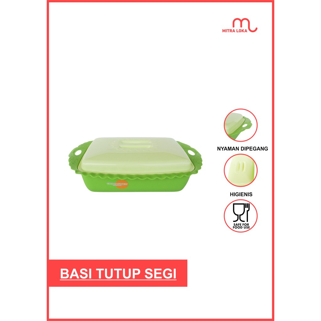 Mitra Loka Basi Tutup Segi BTS 2020 Golden Sunkist Baskom Wadah Saji Lauk Pauk