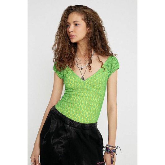 URBAN OUTFITTERS LACE OFF SHOULDER TOP