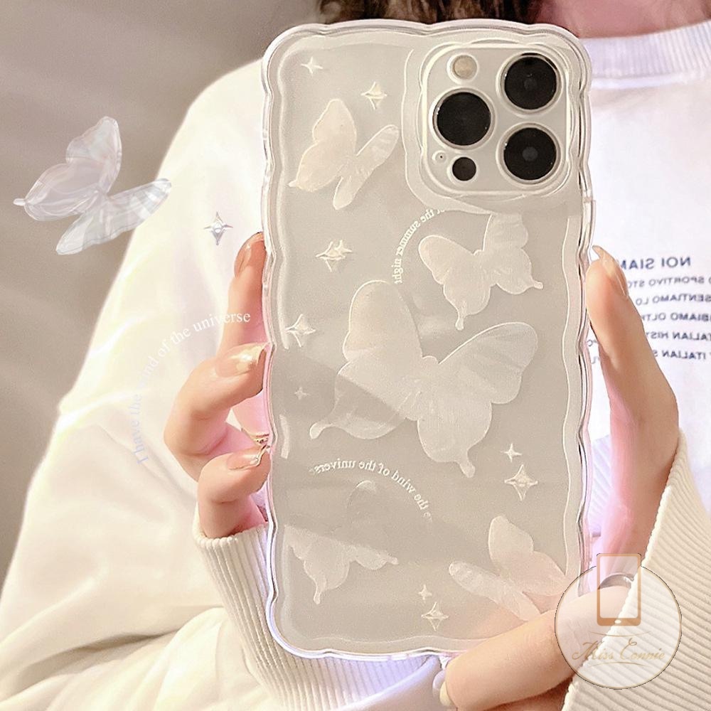 Soft Case Tpu Transparan Motif Bunga Butterfly Untuk iPhone 11 7Plus 8Plus XR X XS Max 12 13 11 Pro Max 6 6S Plus 7 8 SE 2020