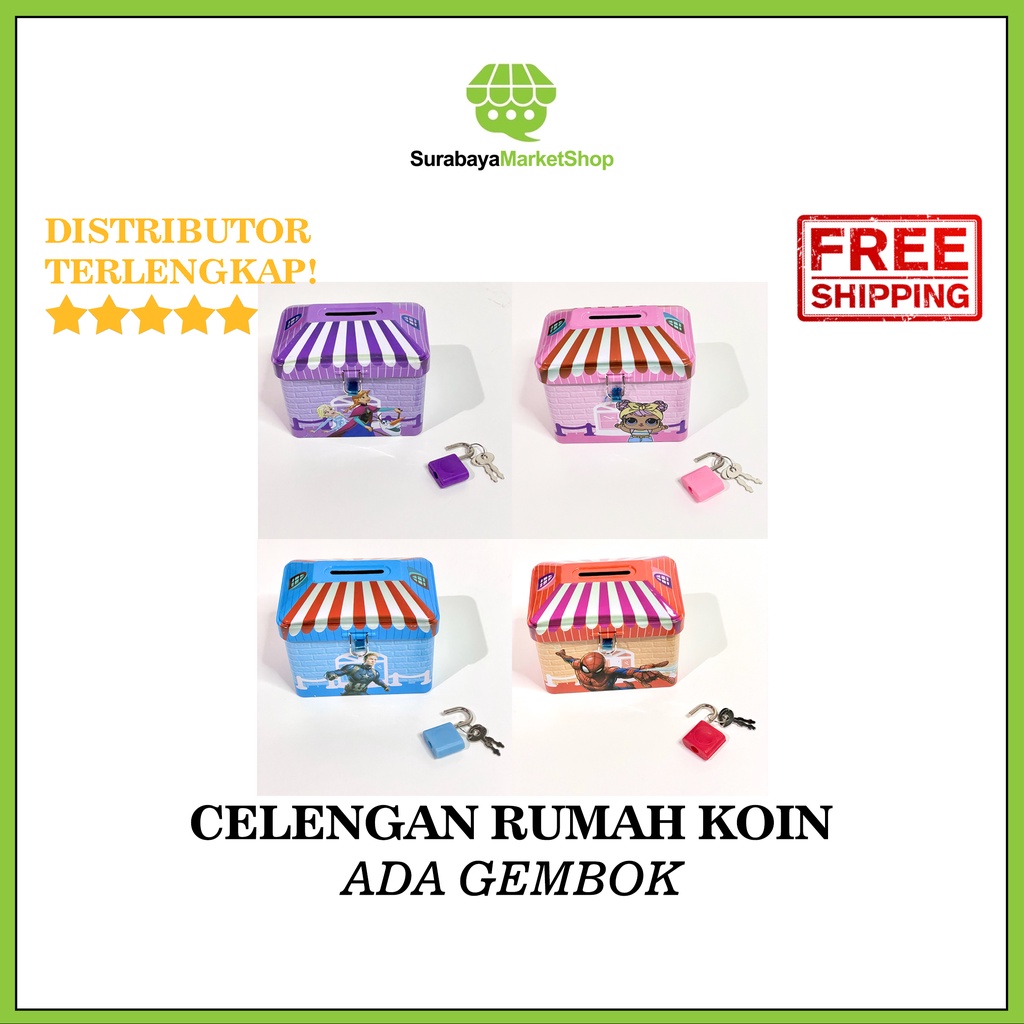 Celengan Rumah Coin - Celengan Target Anak BTS Murah Jumbo 2k 5k 20jt 5 50 Juta dan 10juta Karakter 