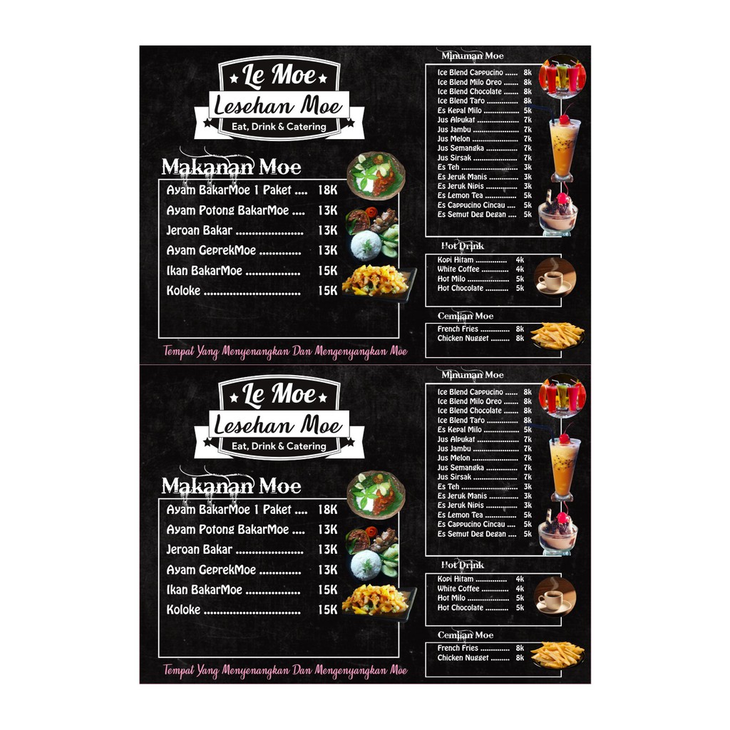 Jasa Desain Menu Restoran Cafe Simple Elegan Menarik