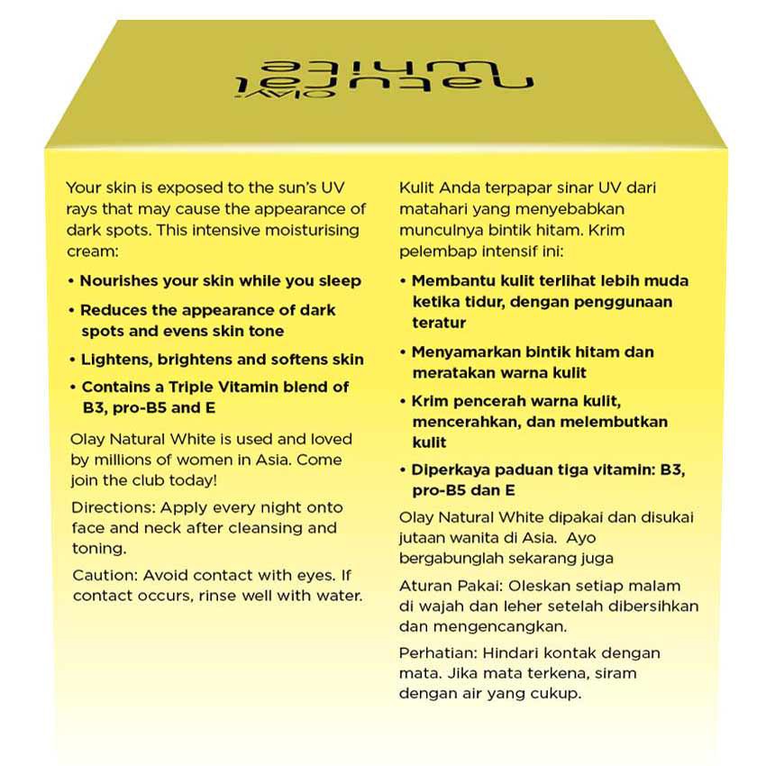 olay natural white light night cream