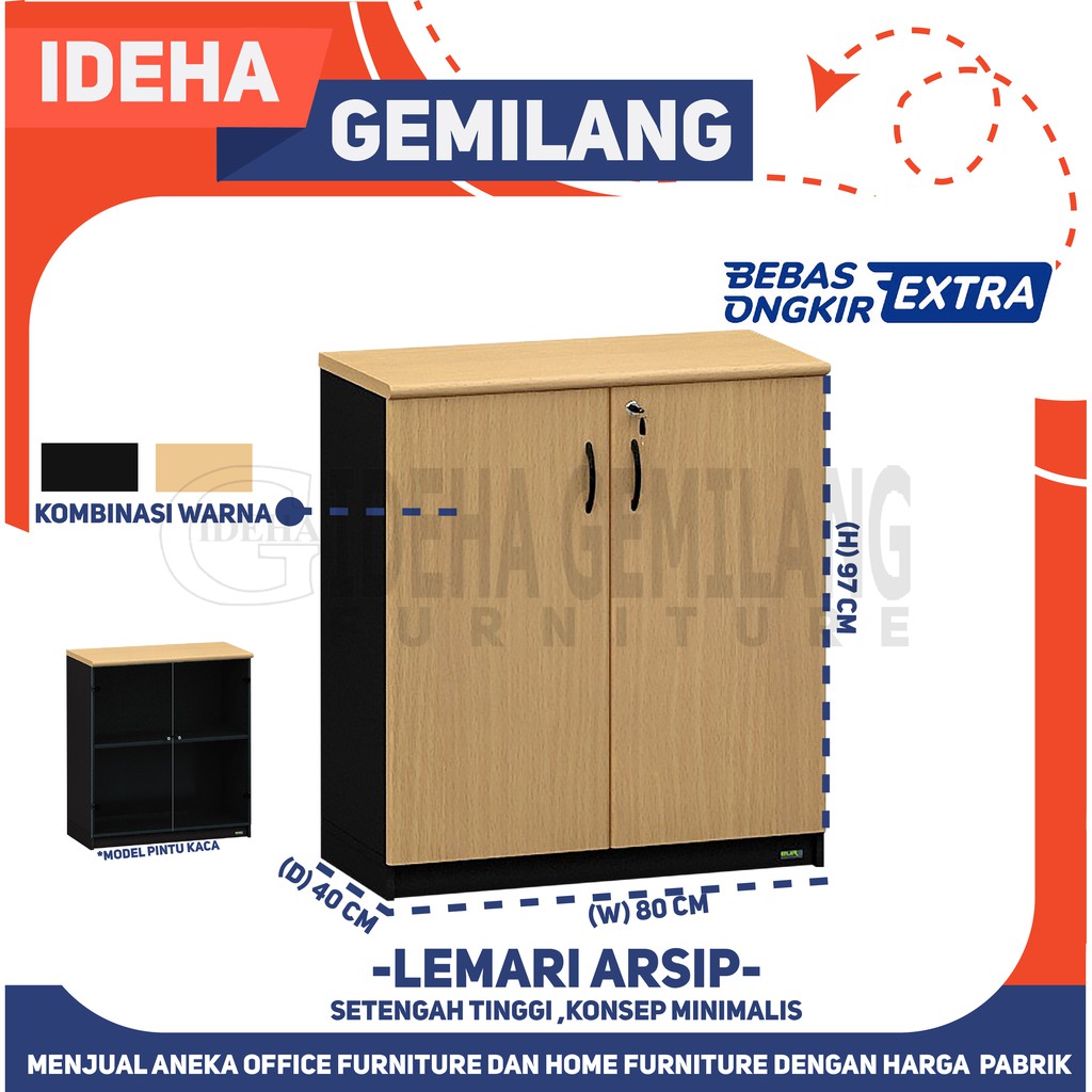 Lemari Buku Setengah tinggi (Crendenza)