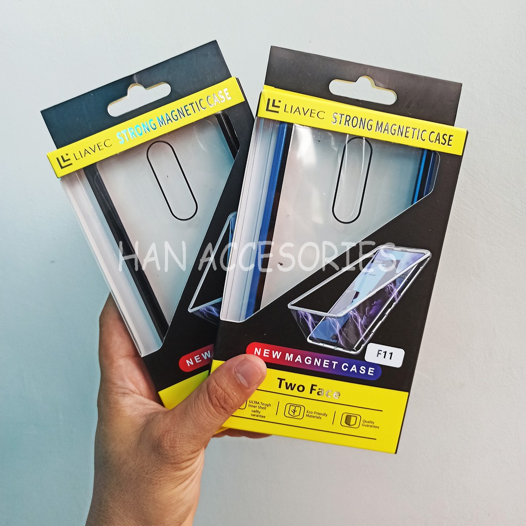 OPPO F11 Case Magnetic 360 FULL GLASS Depan dan Belakang - Full Protection