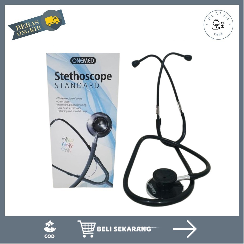Jual Stetoskop Onemed Standard Hitam Black Alat Kedokteran Diagnosa Medis Shopee Indonesia