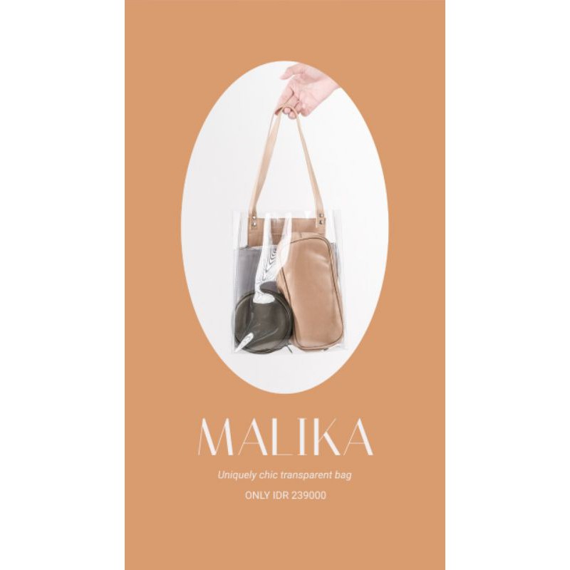 Malika bag by oakandpine, tas mika/tas pvc/clear bag/tas transparant/shoulder bag dengan 3 pouch