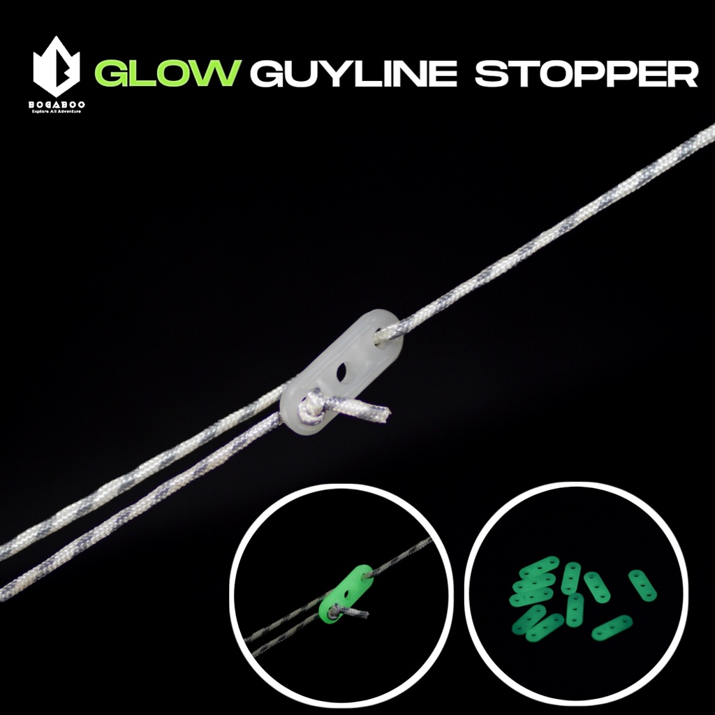 Bisa (COD)Gesper Tali Tenda - Guyline Tebal 10 Pcs - Glow In The Dark ( Untuk Pengatur Tali Tenda/Flysheet )