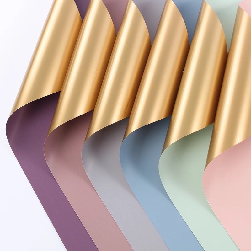 

FLOWER WRAPPING GOLD DUA WARNA KERTAS BUNGA DOUBLE WARNA FLOWER WRAPING MEWAH