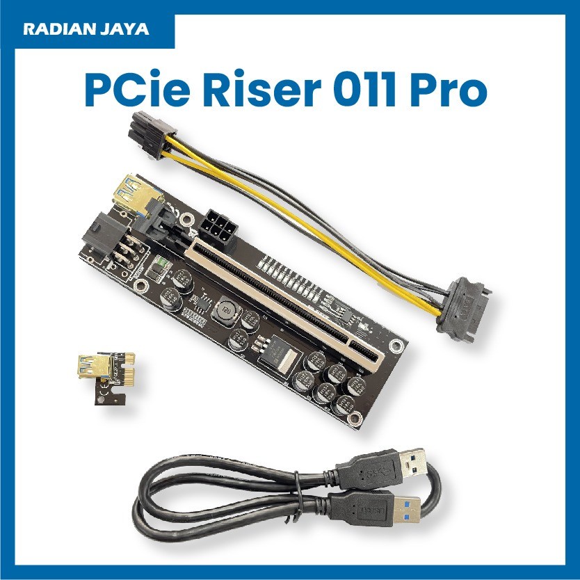 PCIe Riser Card 011s PRO For Mining VGA / GPU 10 Kapasitor